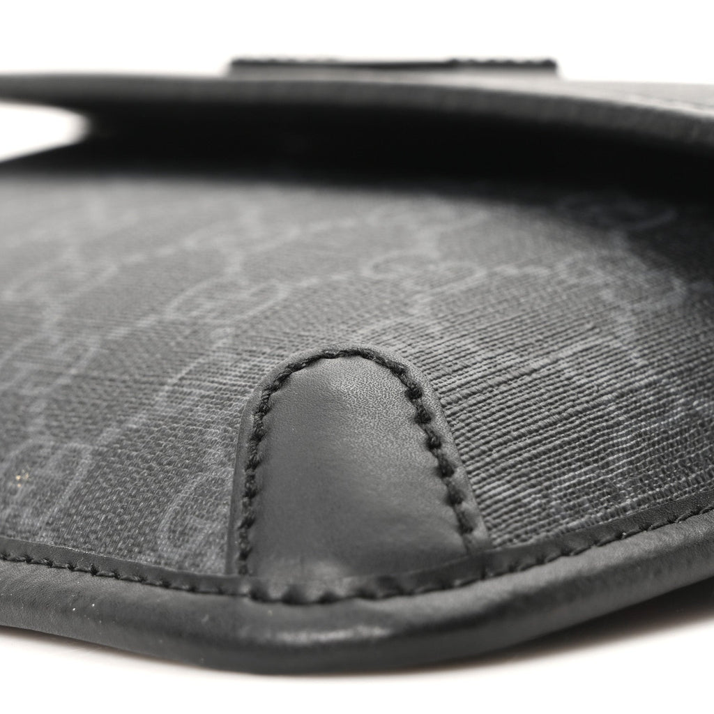Gucci GG Supreme Monogram Web Slim Belt Bag Black Grey