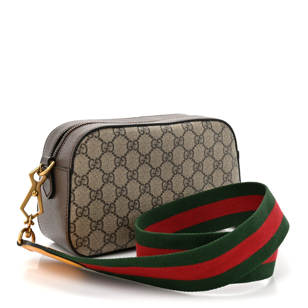 Gucci GG Supreme Monogram Web Neo Vintage Shoulder Bag Beige New Acero Crop