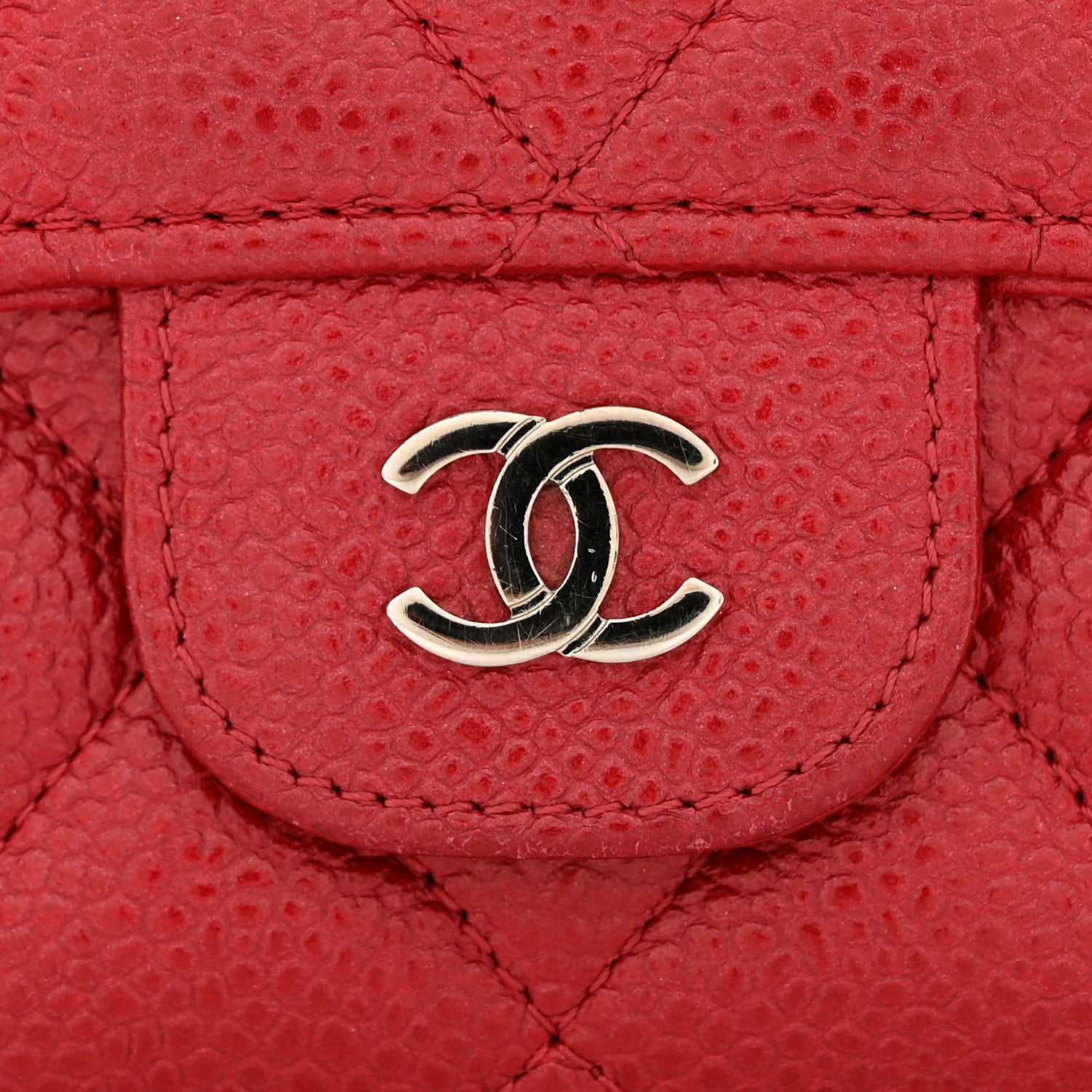 Caviar Quilted Large Flap Wallet Red
