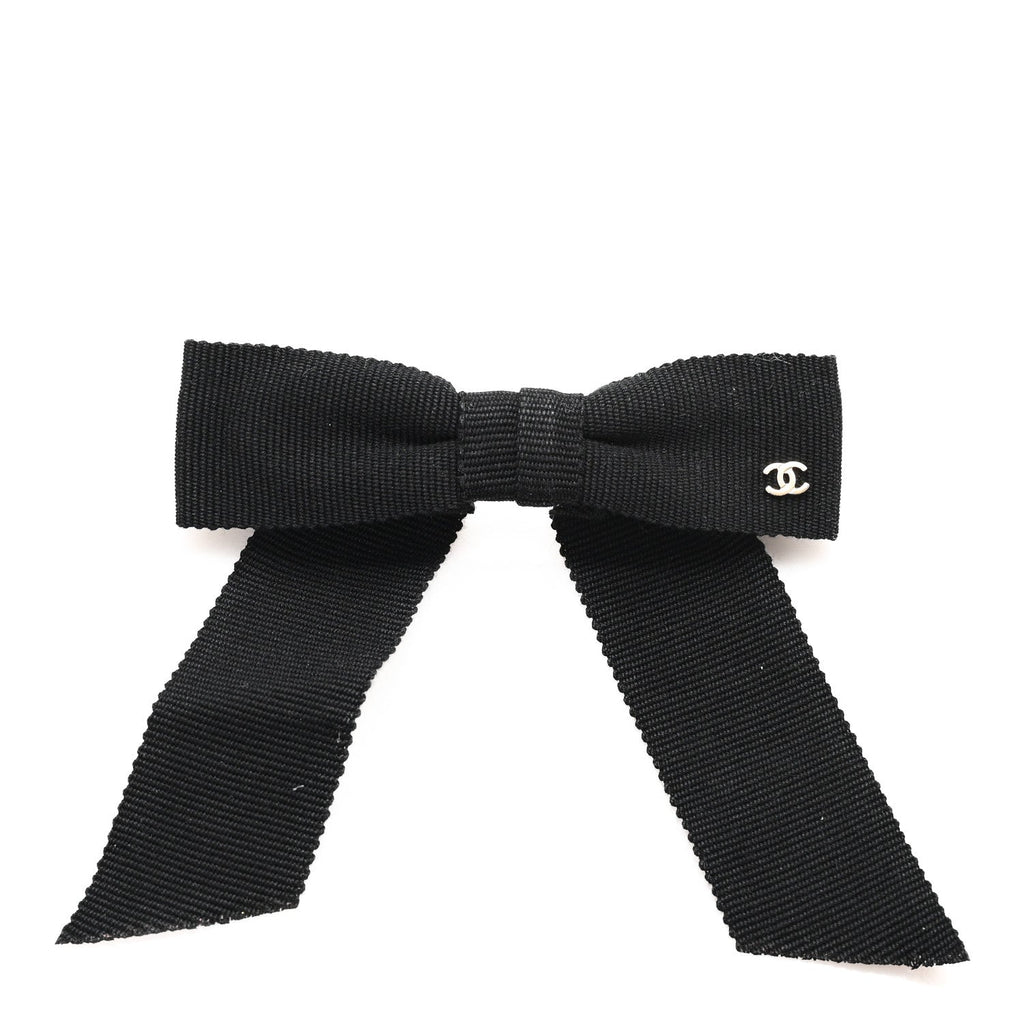 Grosgrain Bow CC Hair Clip Black