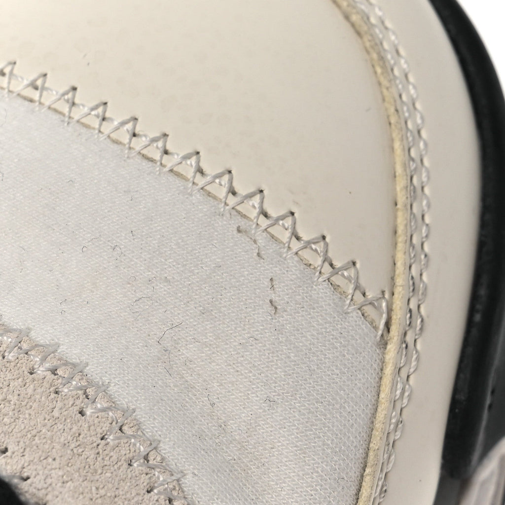 Chanel Velvet Calfskin Mixed Fibers CC Sneakers 36 Ivory Black