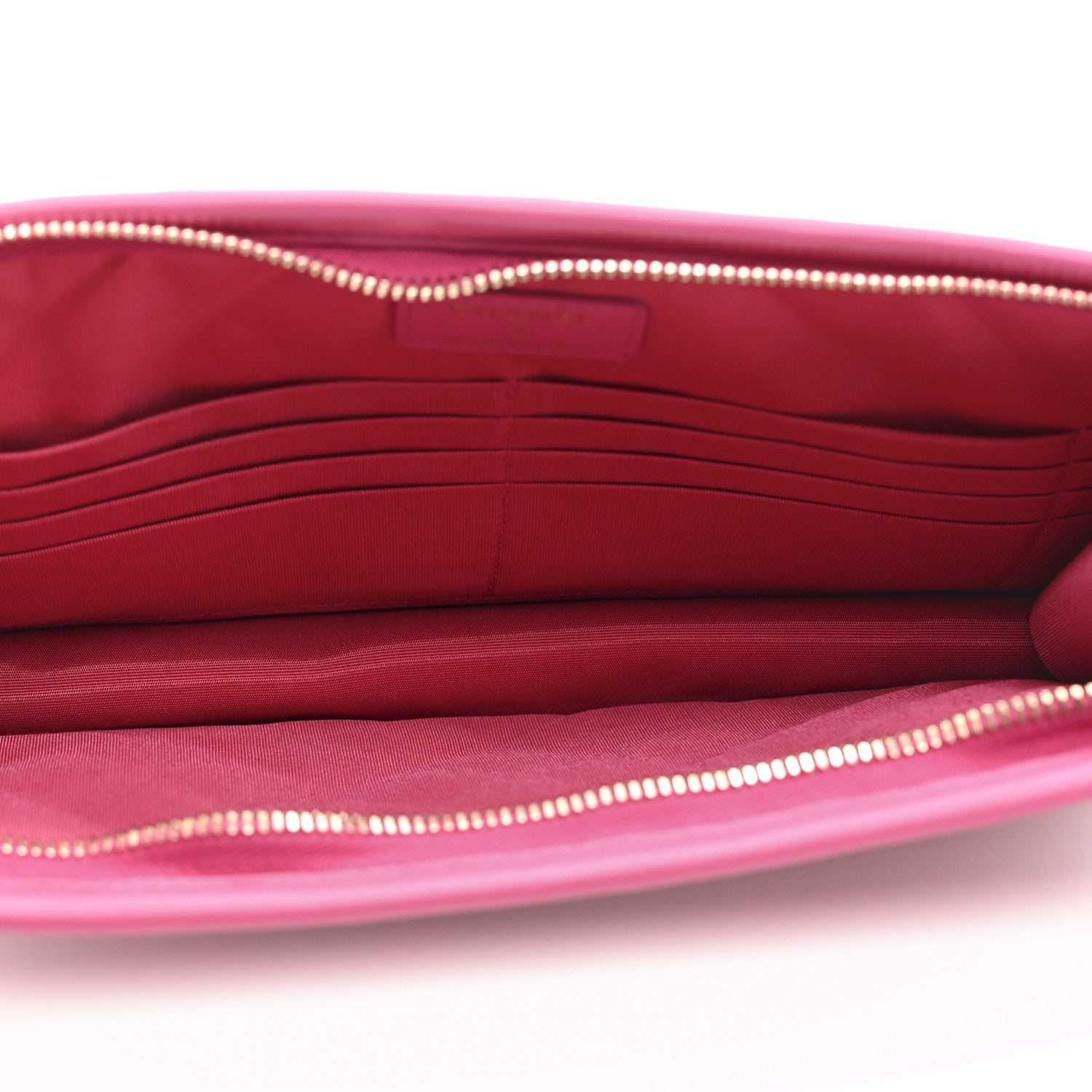 Chanel Tweed PVC Lambskin Wristlet Pouch Pink