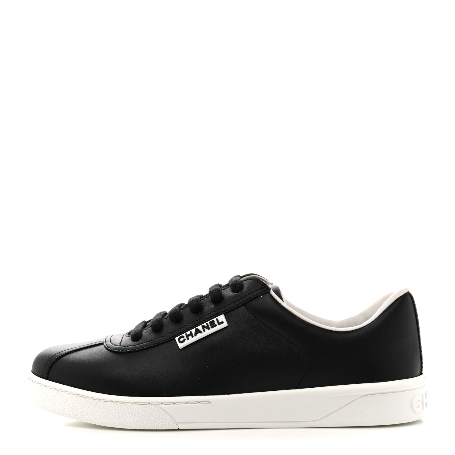 Calfskin CC Womens Sneakers 37.5 Black