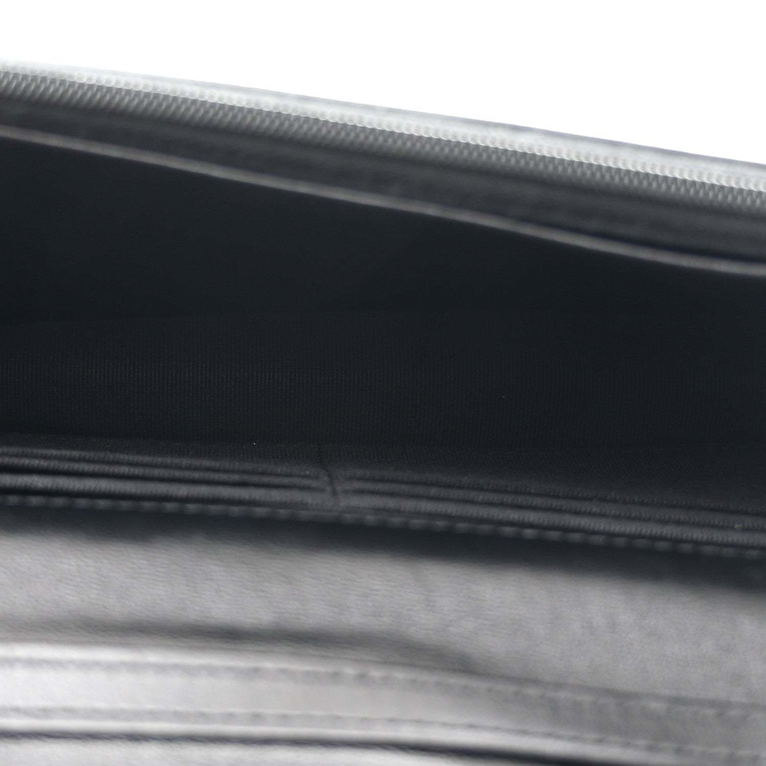 Chanel Lambskin Resin Quilted Wallet On Chain WOC Black