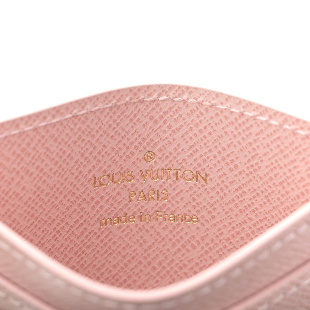 Louis Vuitton Monogram LV Charms Card Holder Rose Ballerine
