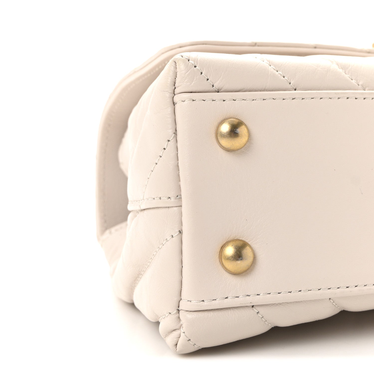 Chanel Calfskin Chevron Quilted Mini Coco Handle Flap Rose Pale