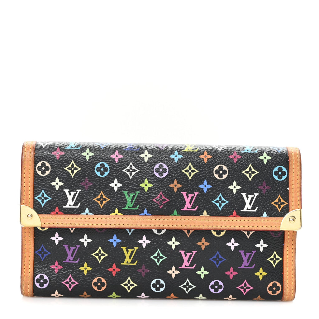 Louis Vuitton Monogram Multicolor Porte Tresor International Wallet Black