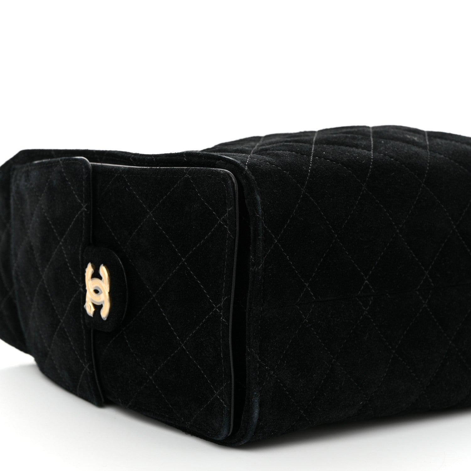 Chanel Suede Quilted Small Chanel 25 Handbag Black