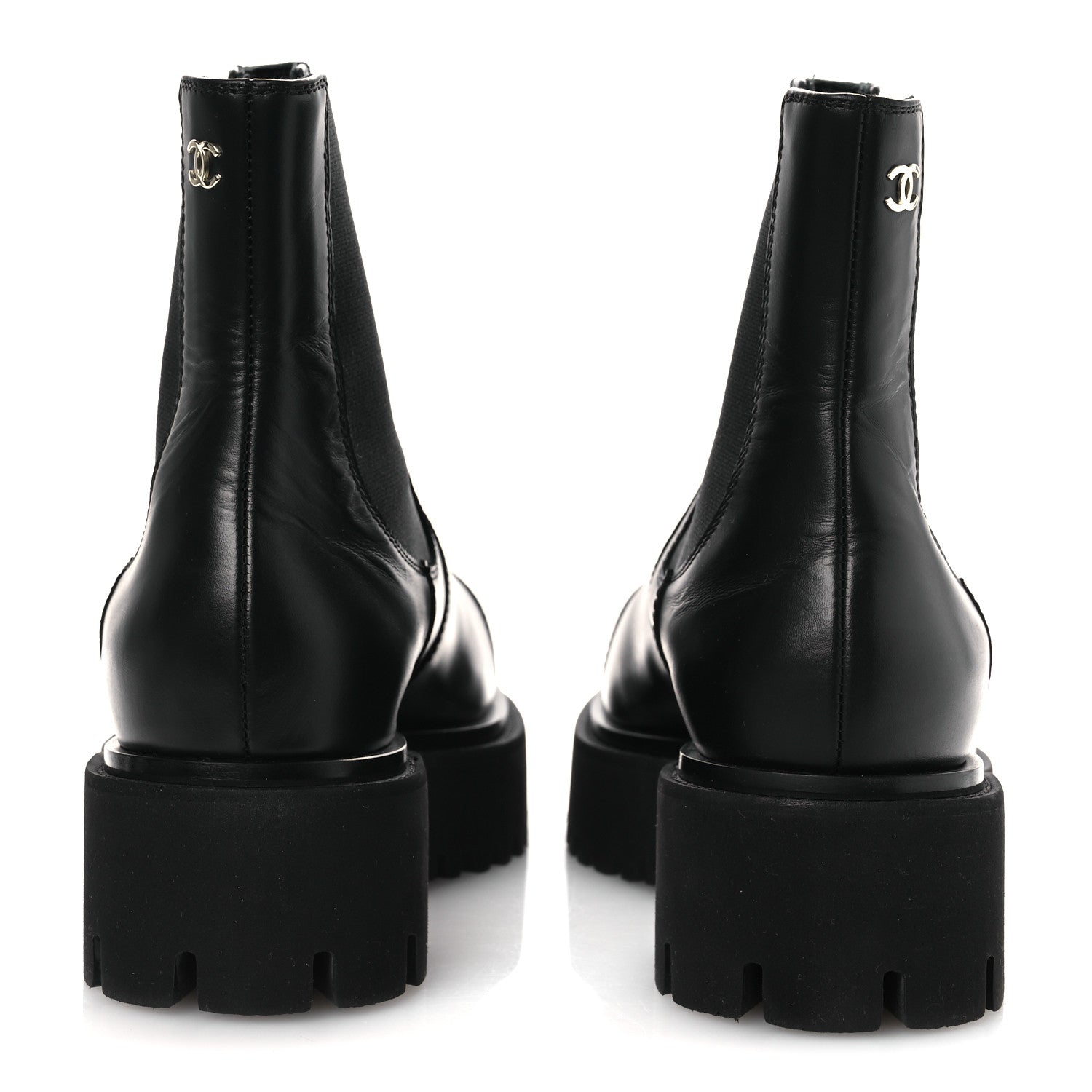 Calfskin Cap Toe CC Short Boots 41 Black