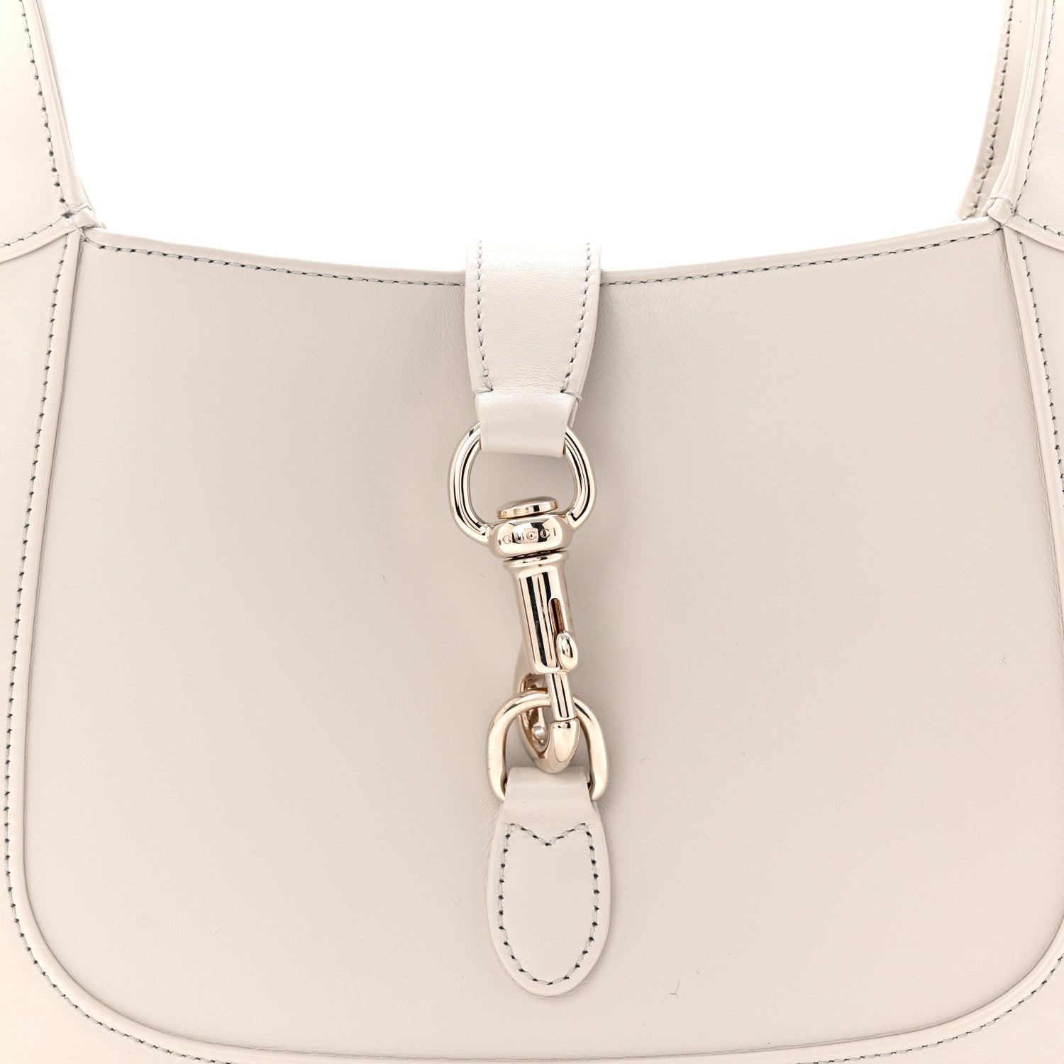 Gucci Ancora Calfskin Web Small Jackie Shoulder Bag Light Grey