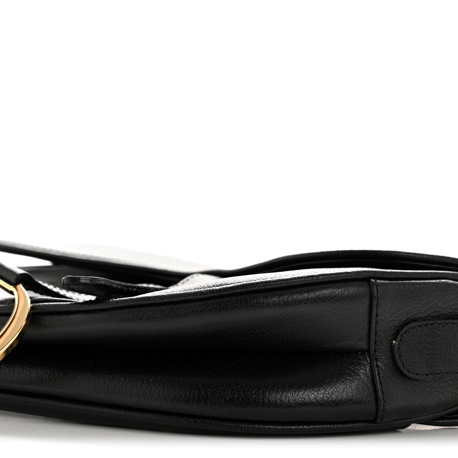 Christian Dior Shiny Goatskin  Saddle Bag Black