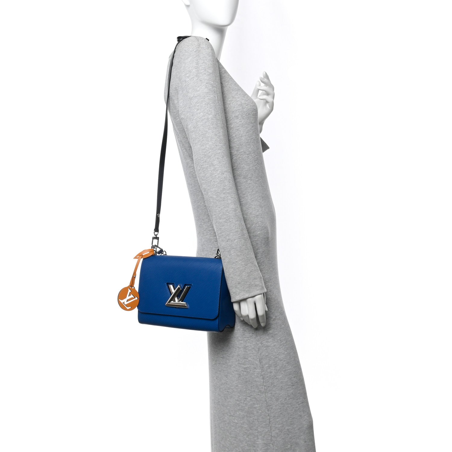 Louis Vuitton Epi Twist Braided Strap Shoulder Bag MM Bleu Roi
