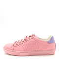 Gucci Miro Soft Calfskin Interlocking G Perforated Womens Ace Sneakers 36.5 Wild Rose Lapis