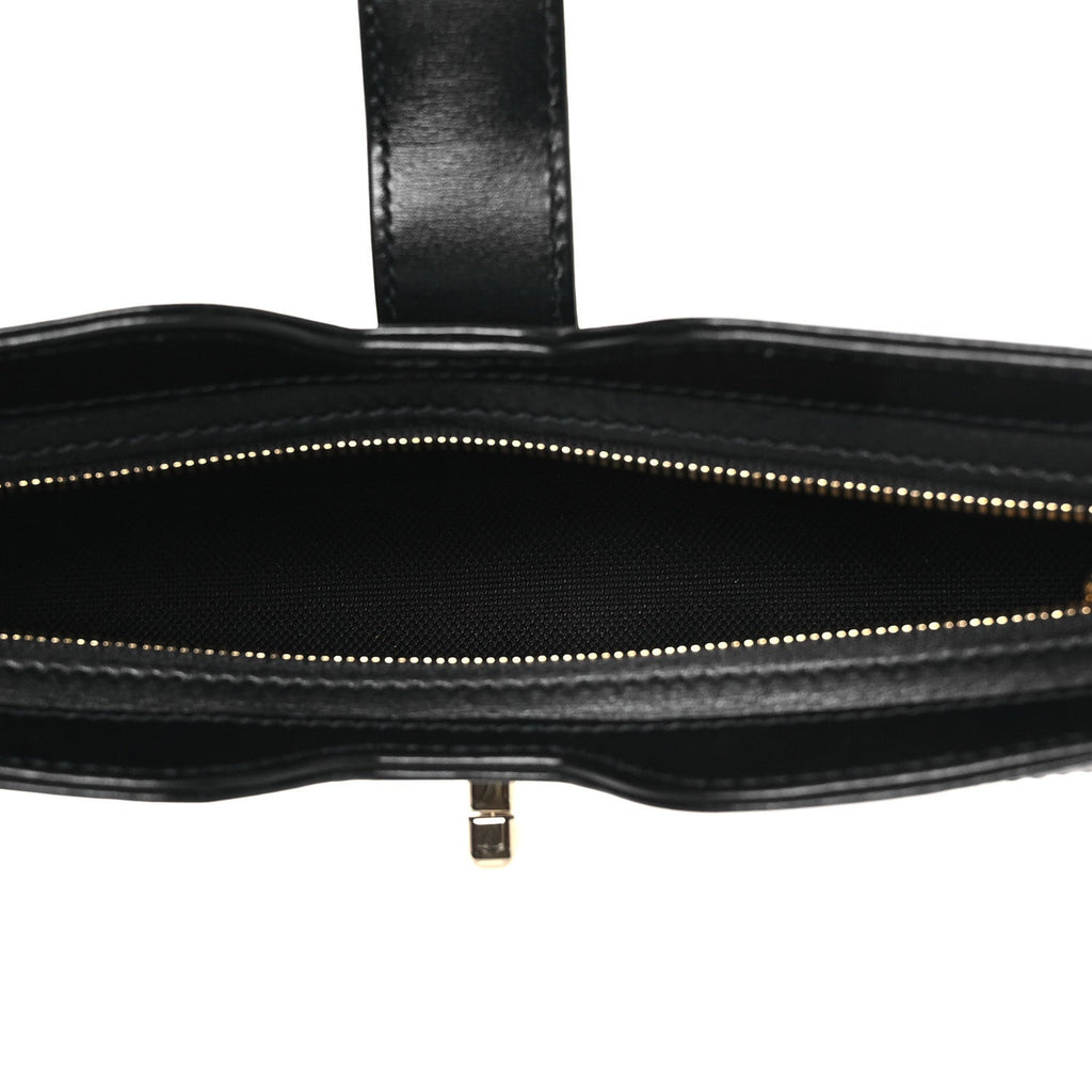 Gucci Calfskin Mini Moon Side Shoulder Bag Black