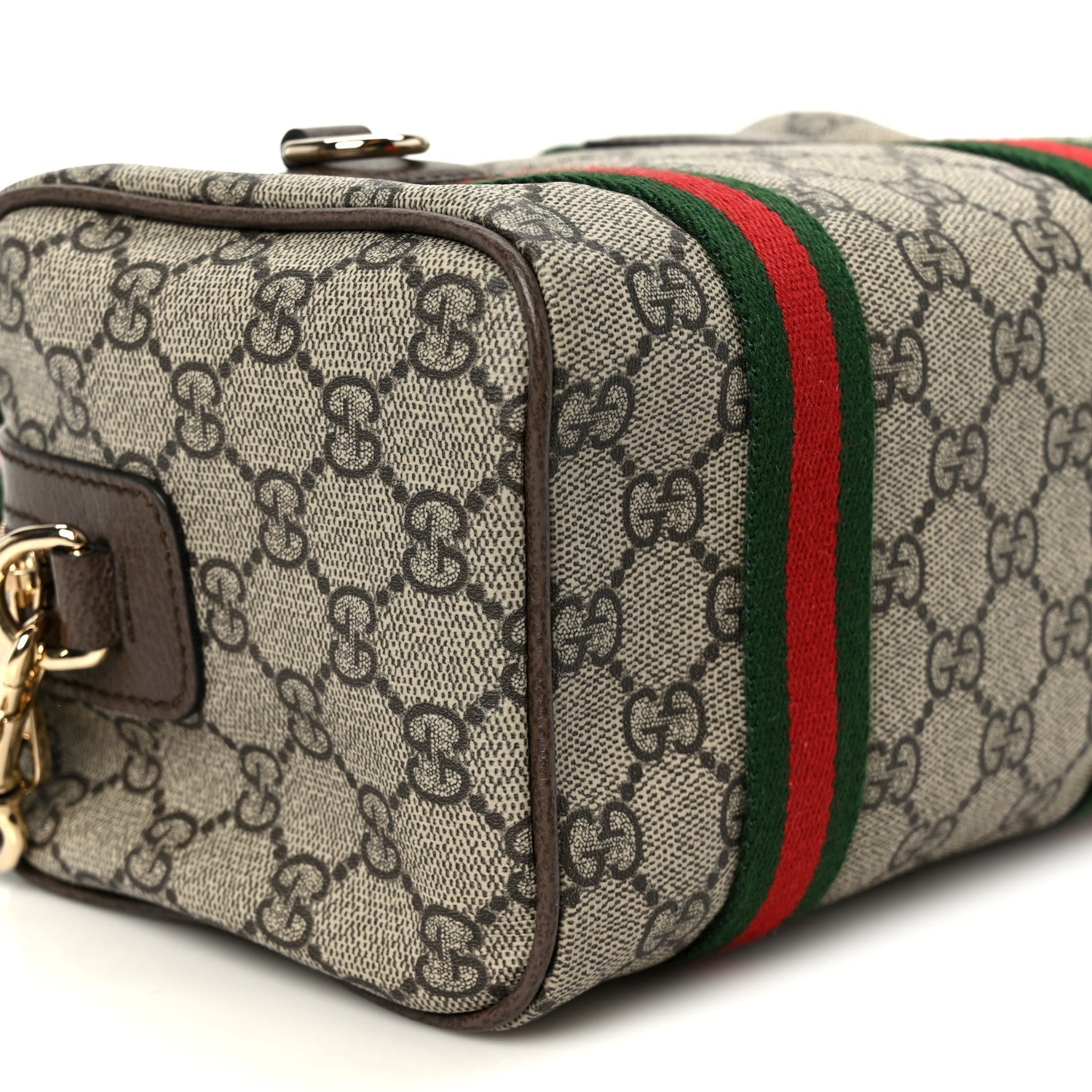 Gucci GG Supreme Web Mini GG Top Handle Bag Beige Ebony New Acero