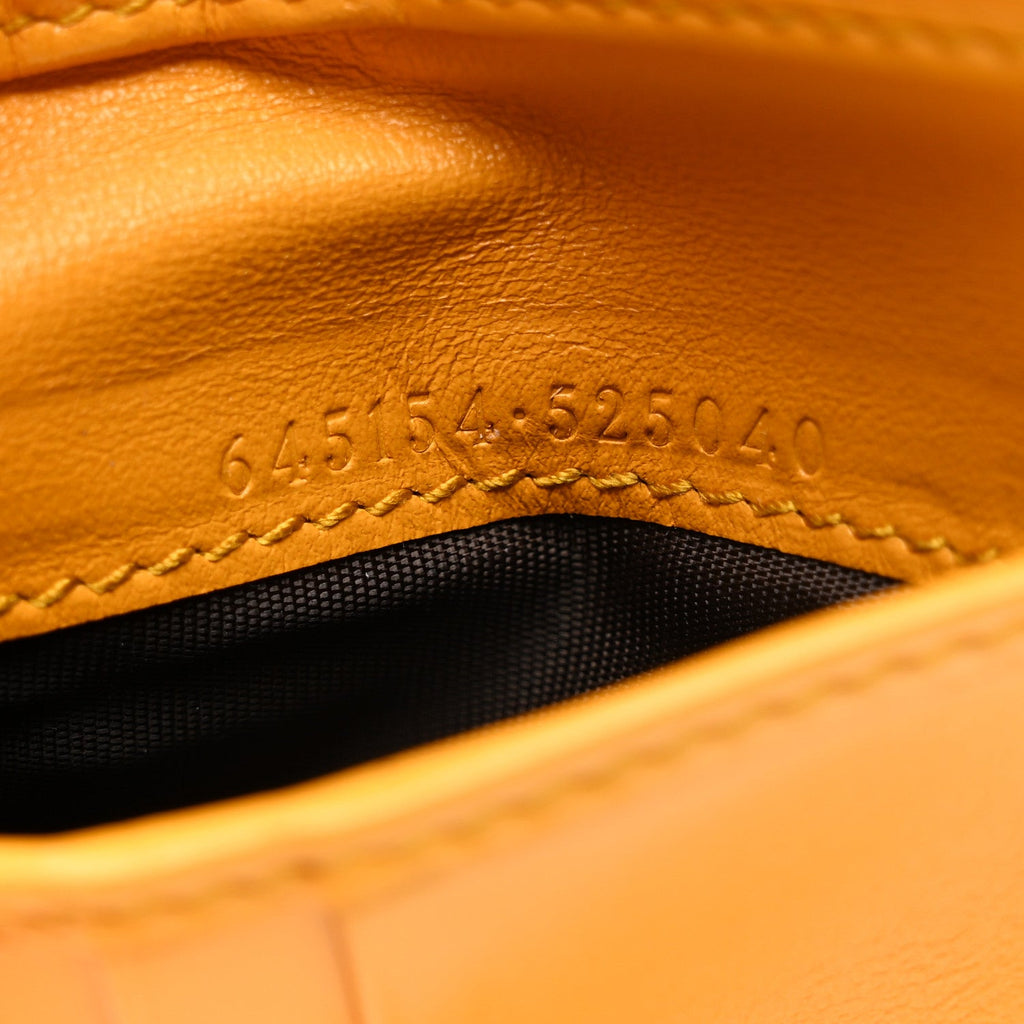 Gucci Calfskin GG Tennis Embossed Bi-Fold Wallet Yellow Tangerine