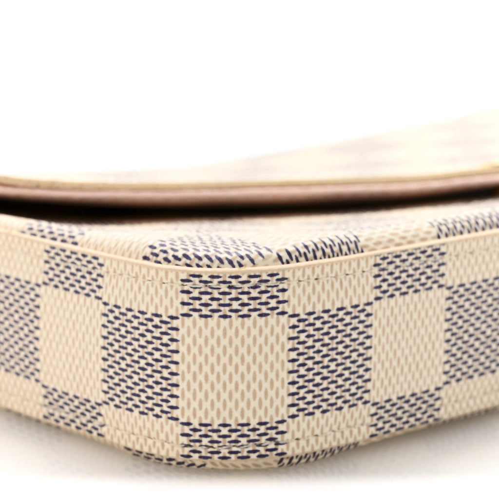 Louis Vuitton Damier Azur Pochette Felicie Chain Wallet Rose Ballerine