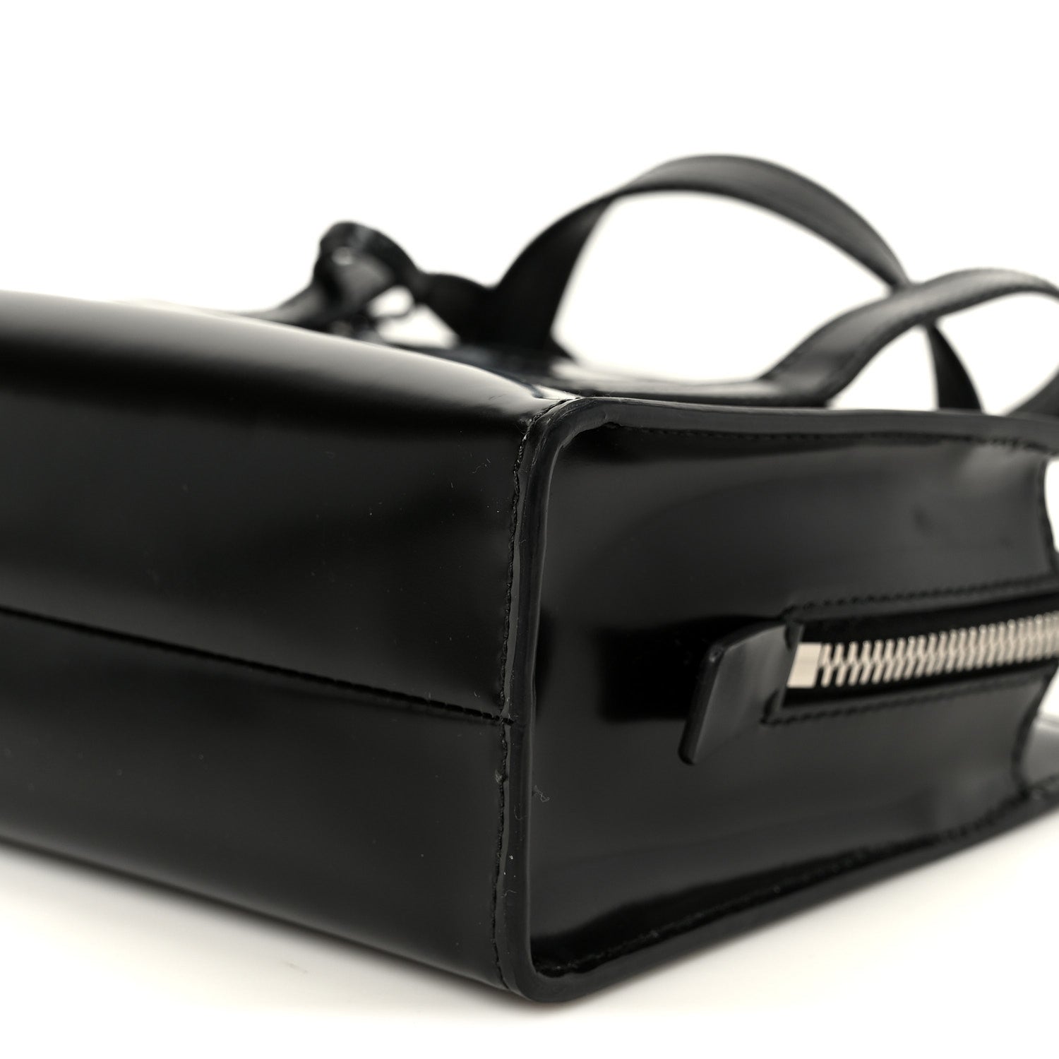 Prada Spazzolato Mini Re-Edition 1995 Double Handle Handbag Black