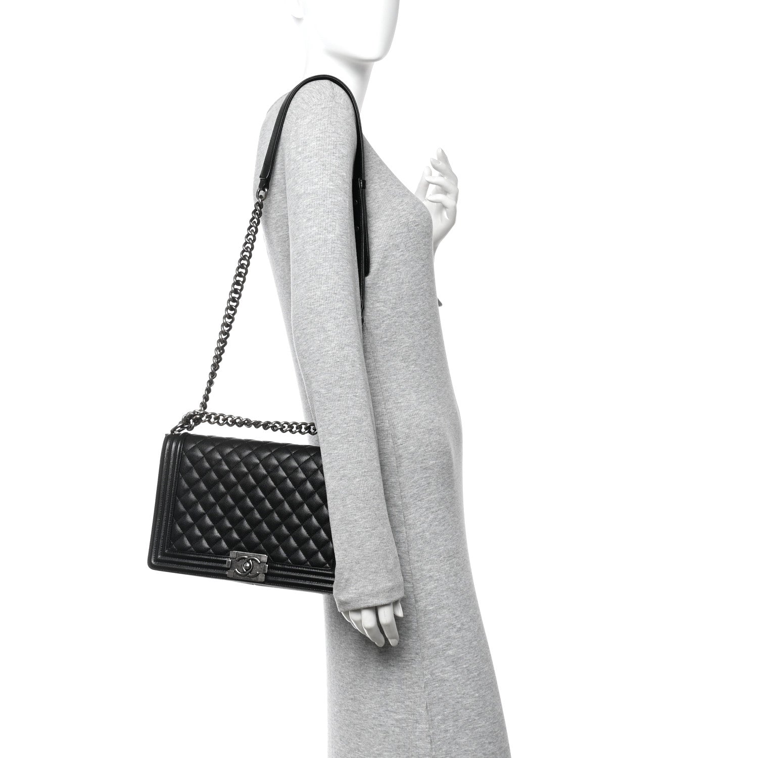 Chanel Caviar Quilted New Medium Boy Flap Black