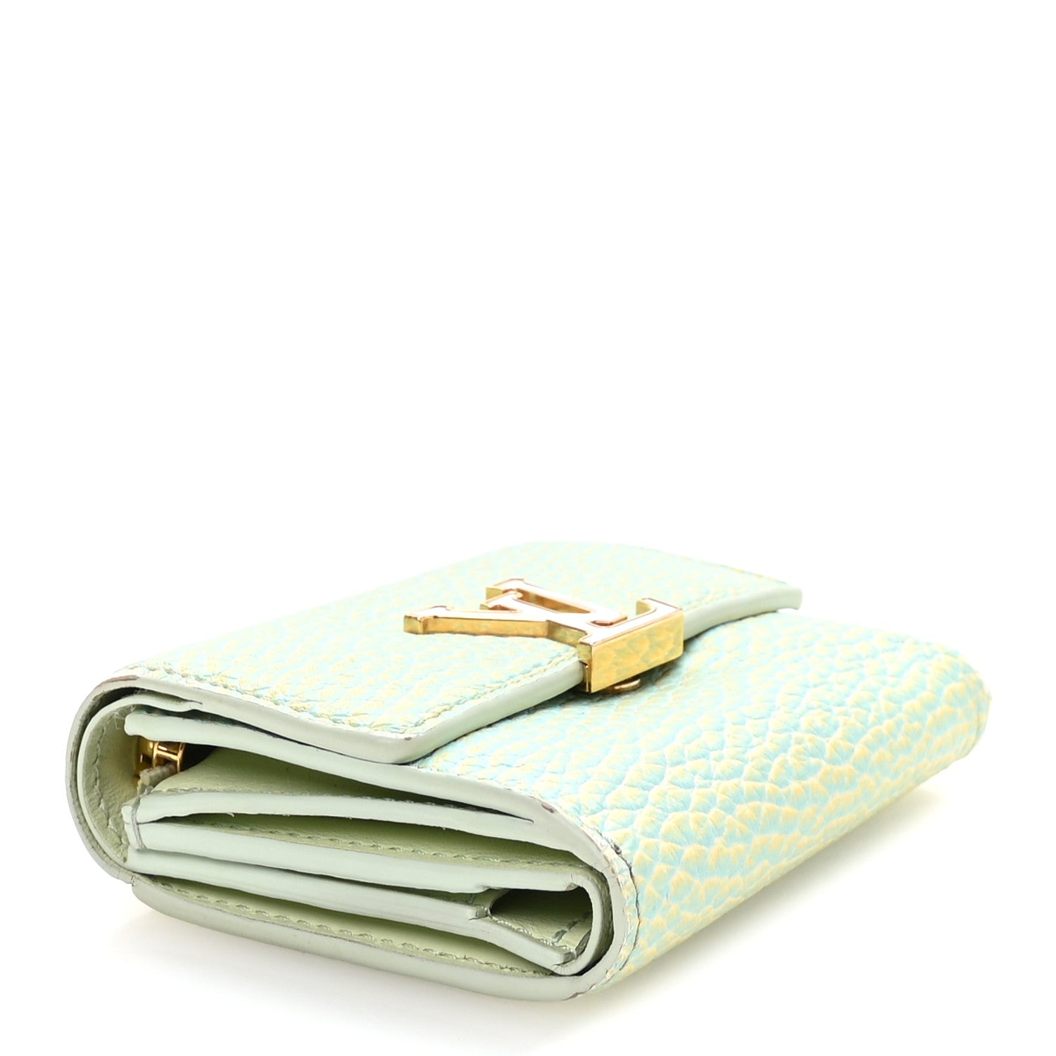 Louis Vuitton Taurillon Summer Stardust Capucines XS Wallet Vert D'Eau