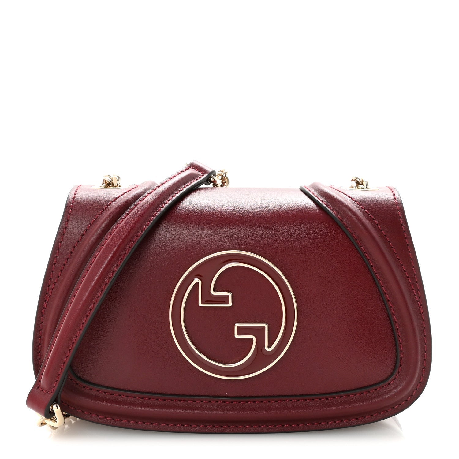 Gucci Calfskin Blondie Small Shoulder Bag Dark Red