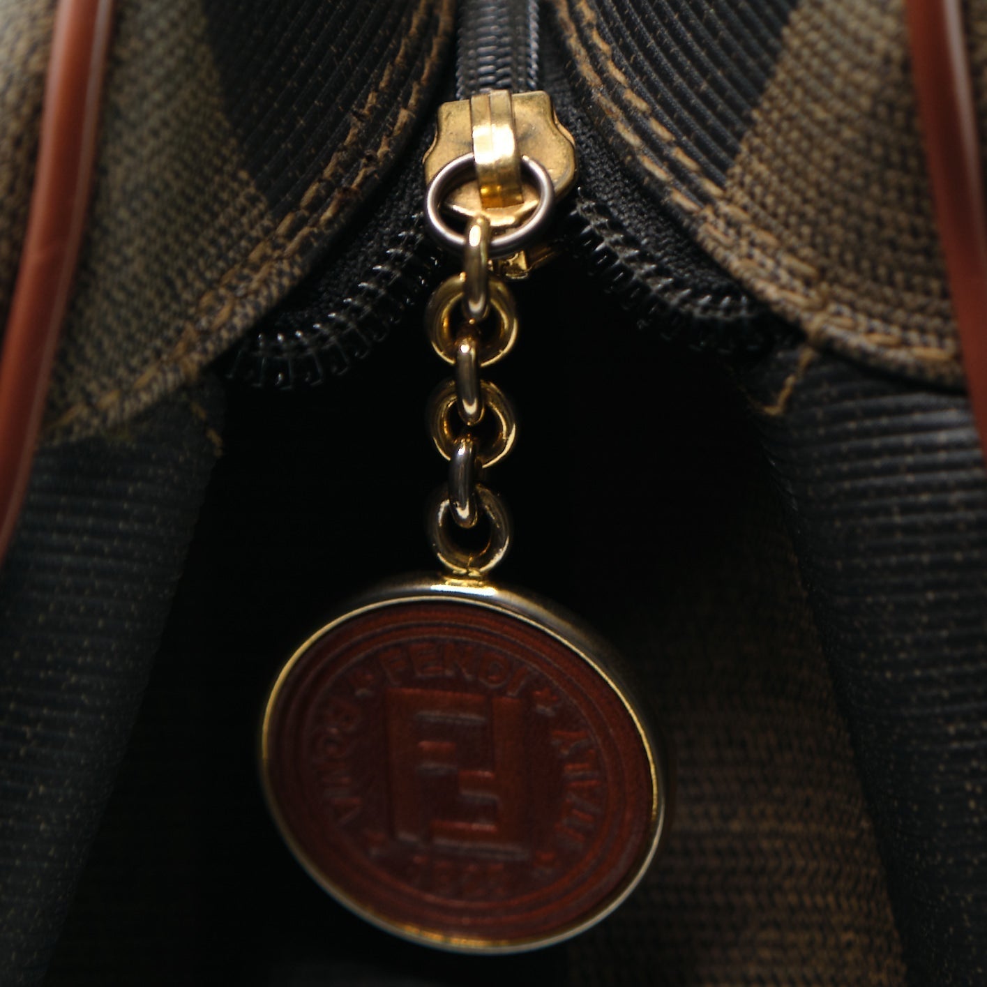 Fendi Pequin Canvas Handbag - '10s
