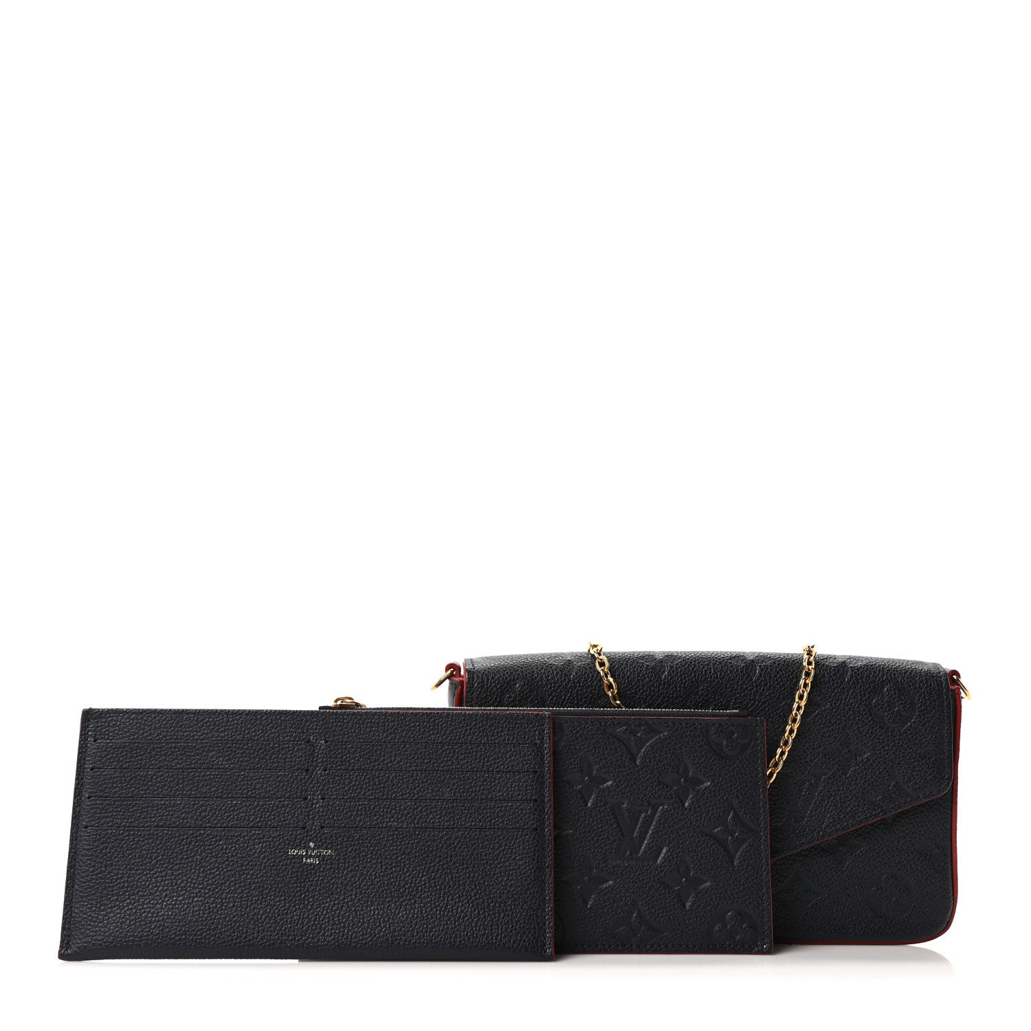 Louis Vuitton Empreinte Pochette Felicie Chain Wallet Marine Rouge