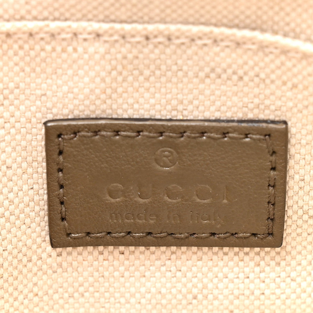 Gucci Sakai Be Green Calfskin Diagonal Stitched Small Blondie Shoulder Bag Craclet Brown