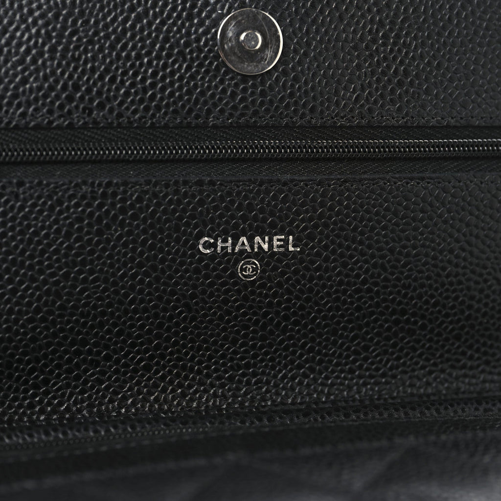 Chanel Caviar Quilted Wallet on Chain WOC Black