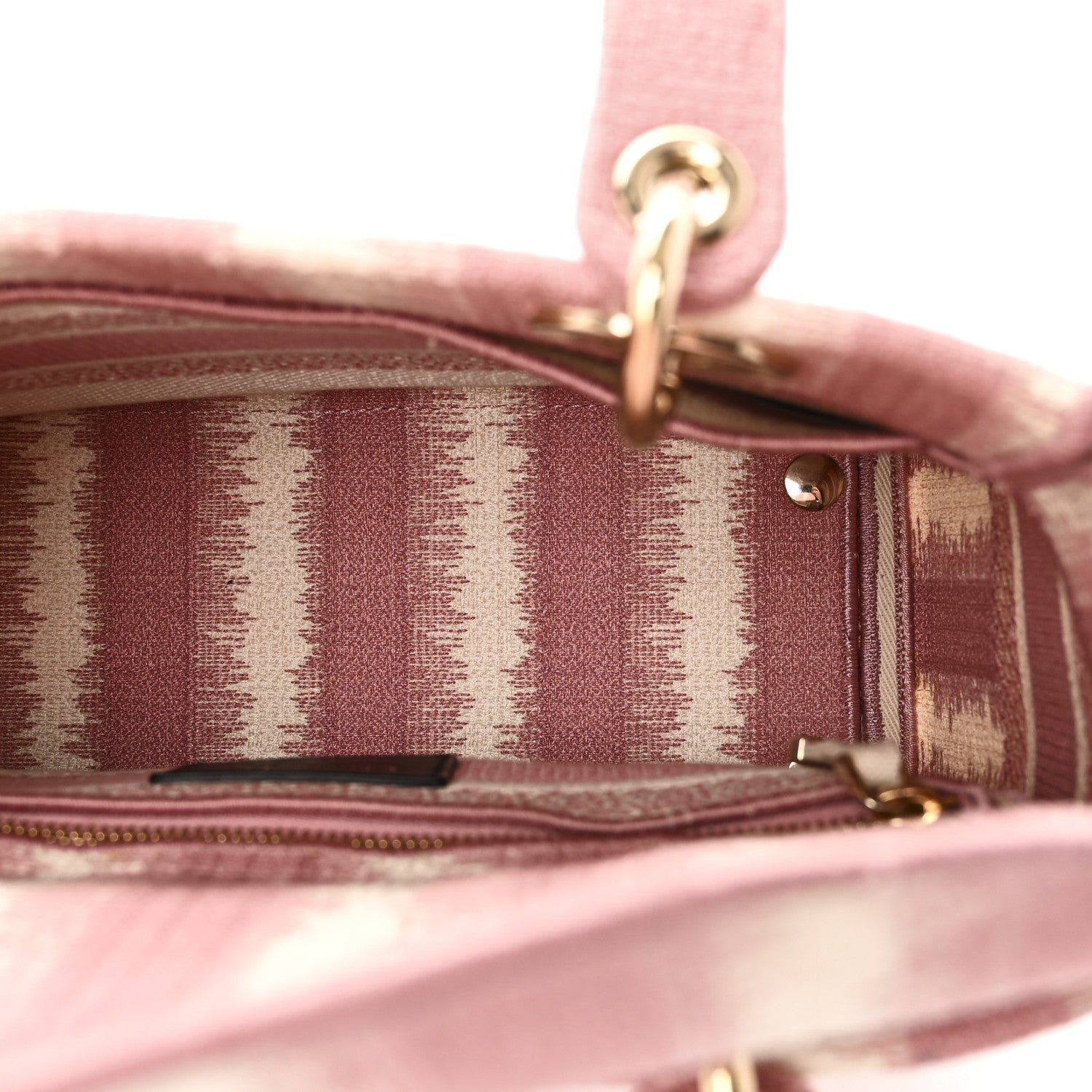 Christian Dior Canvas Medium D-Stripes Lady D-Lite Pink