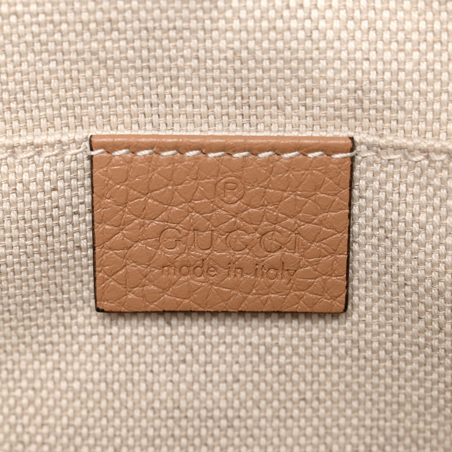 Gucci Pebbled Calfskin Small Soho Disco Bag Camelia