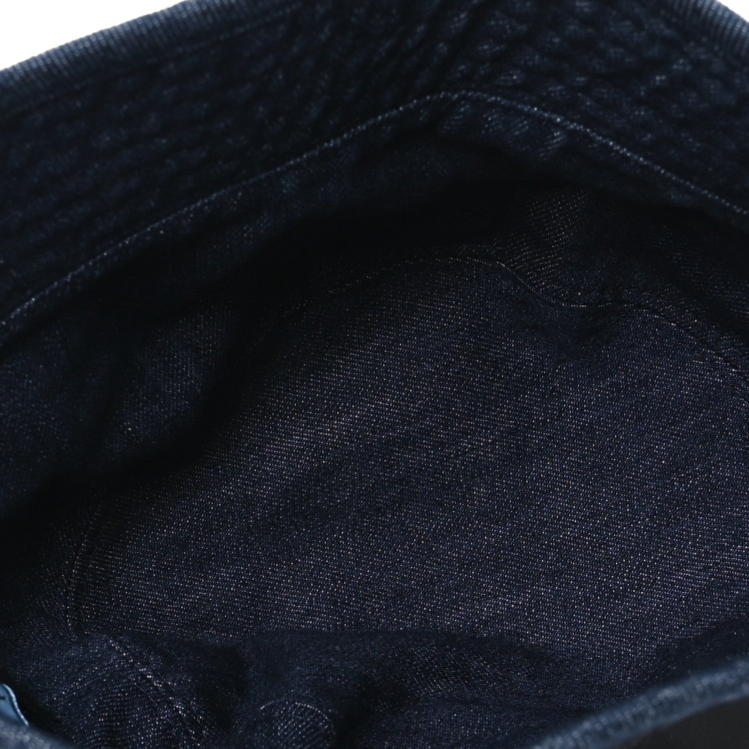 Prada Nylon Denim Metal Triangle Logo Bucket Hat S Black