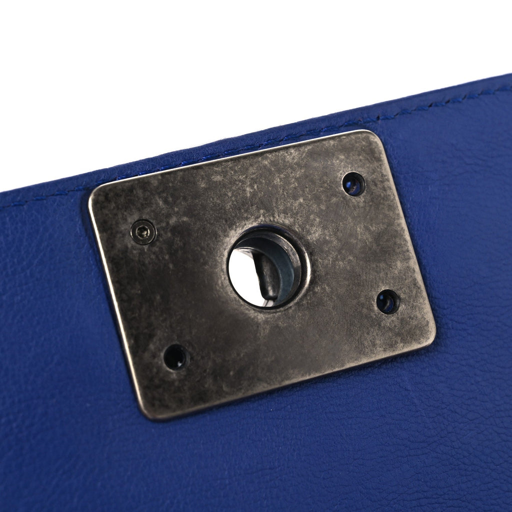 Chanel Calfskin Quilted Medium Boy Flap Blue