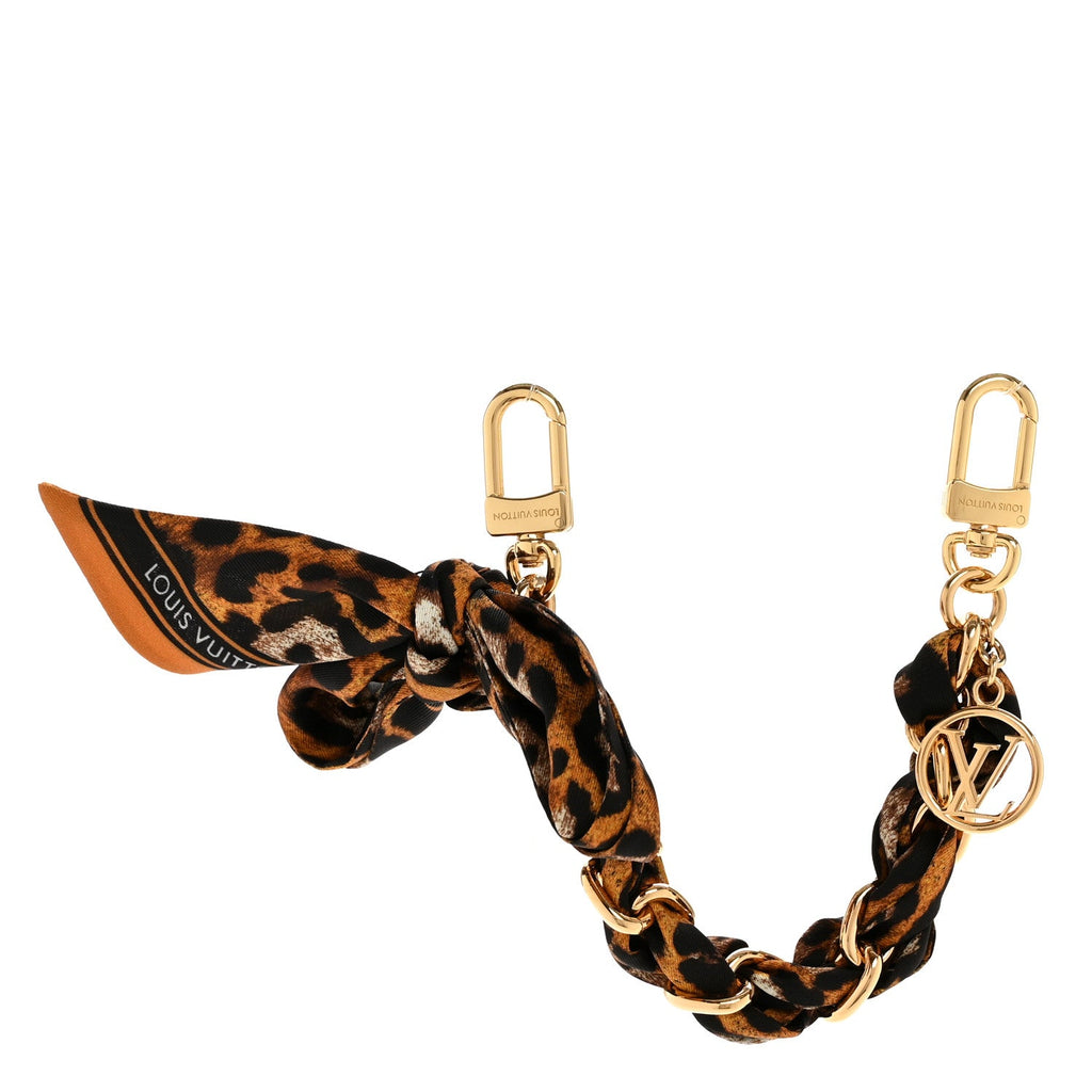 Louis Vuitton Silk Braided Leopard Bag Charm Multicolor