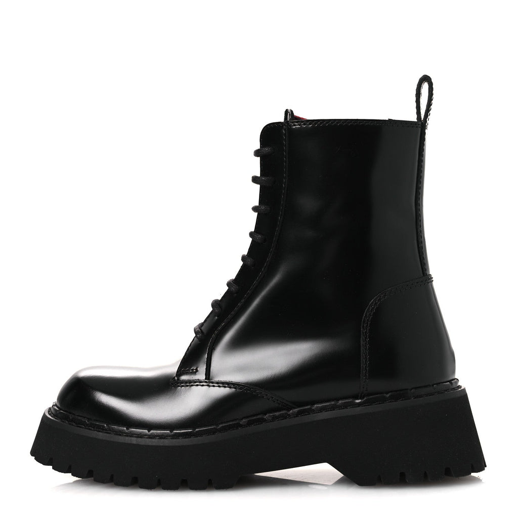 Gucci Spice Lux Nappa Web Combat Boots 36 Black