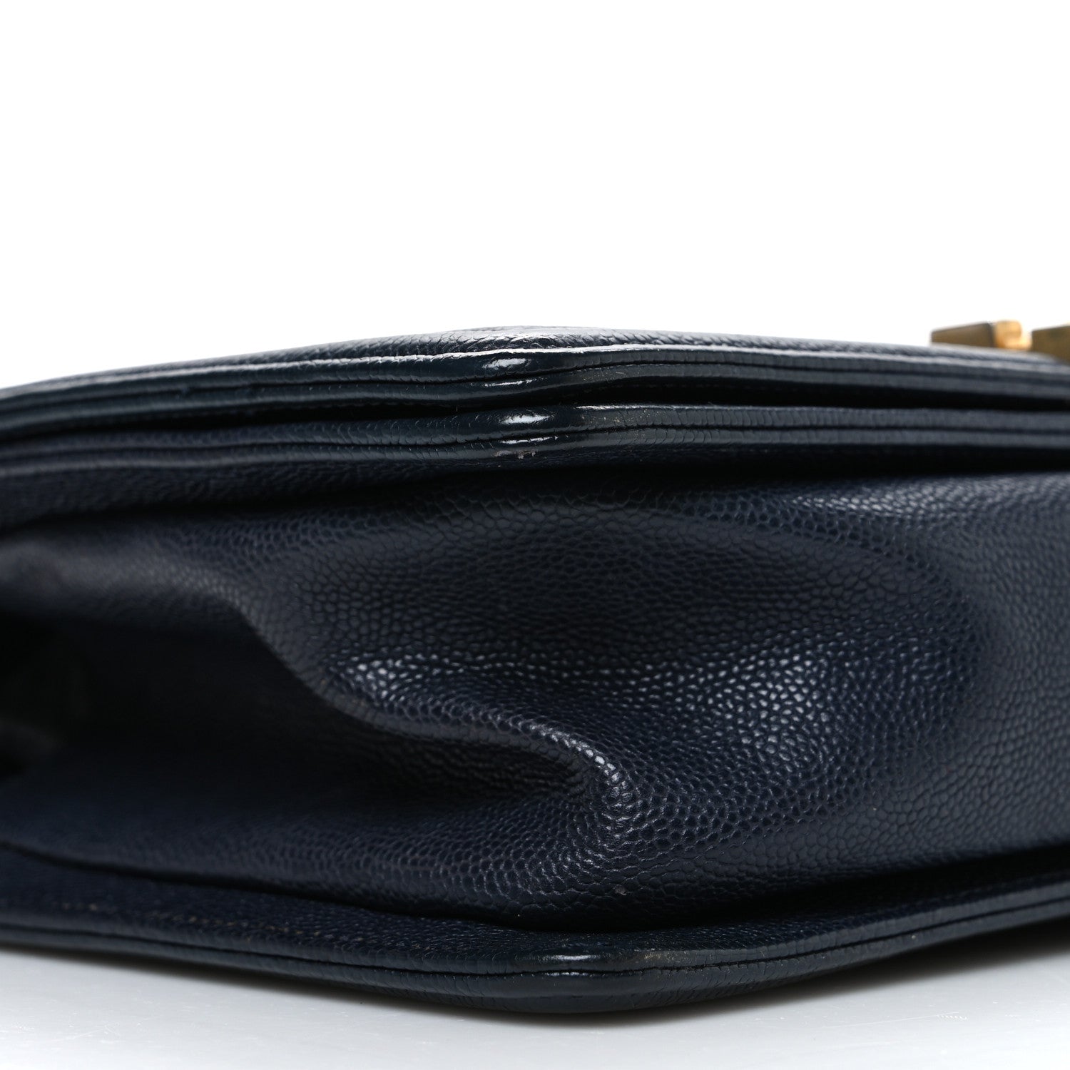 Chanel Metallic Caviar Quilted Medium Boy Flap Navy