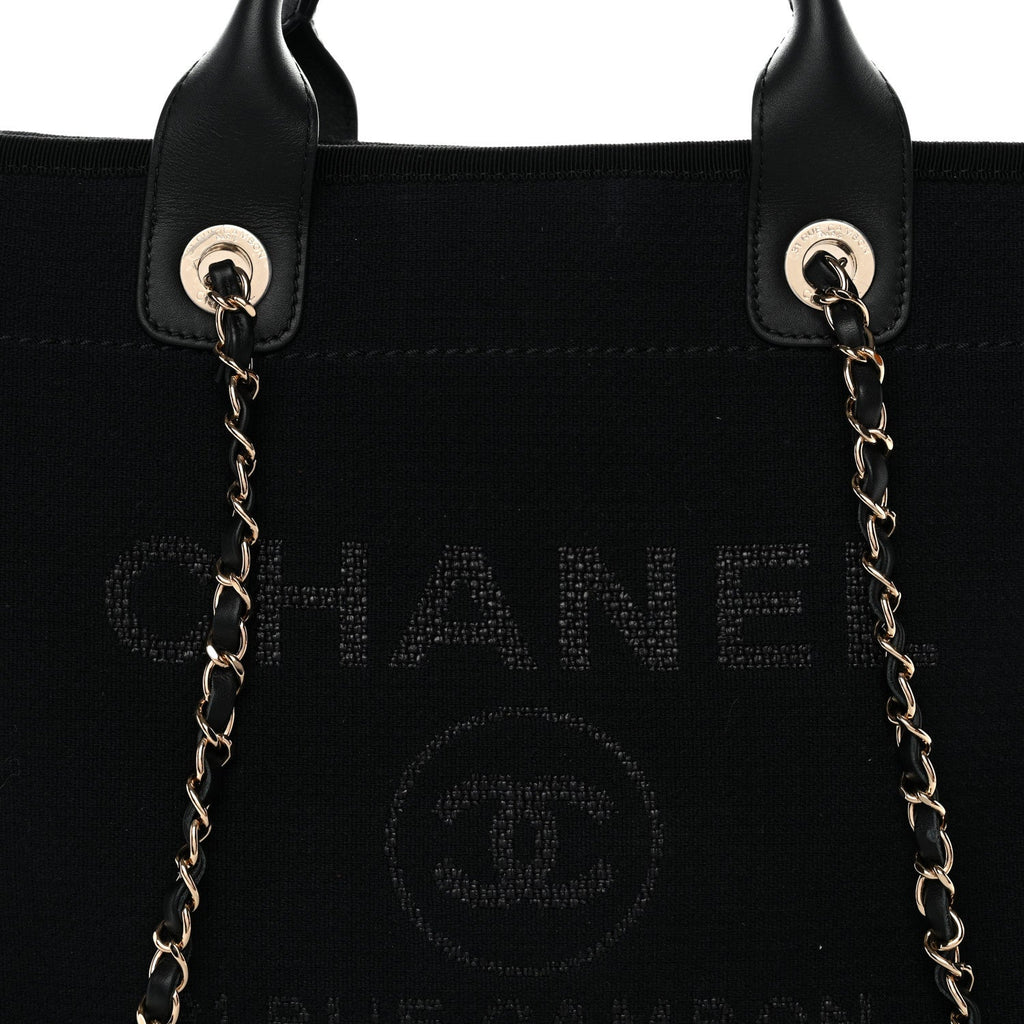 Chanel Mixed Fibers Small Deauville Tote Black