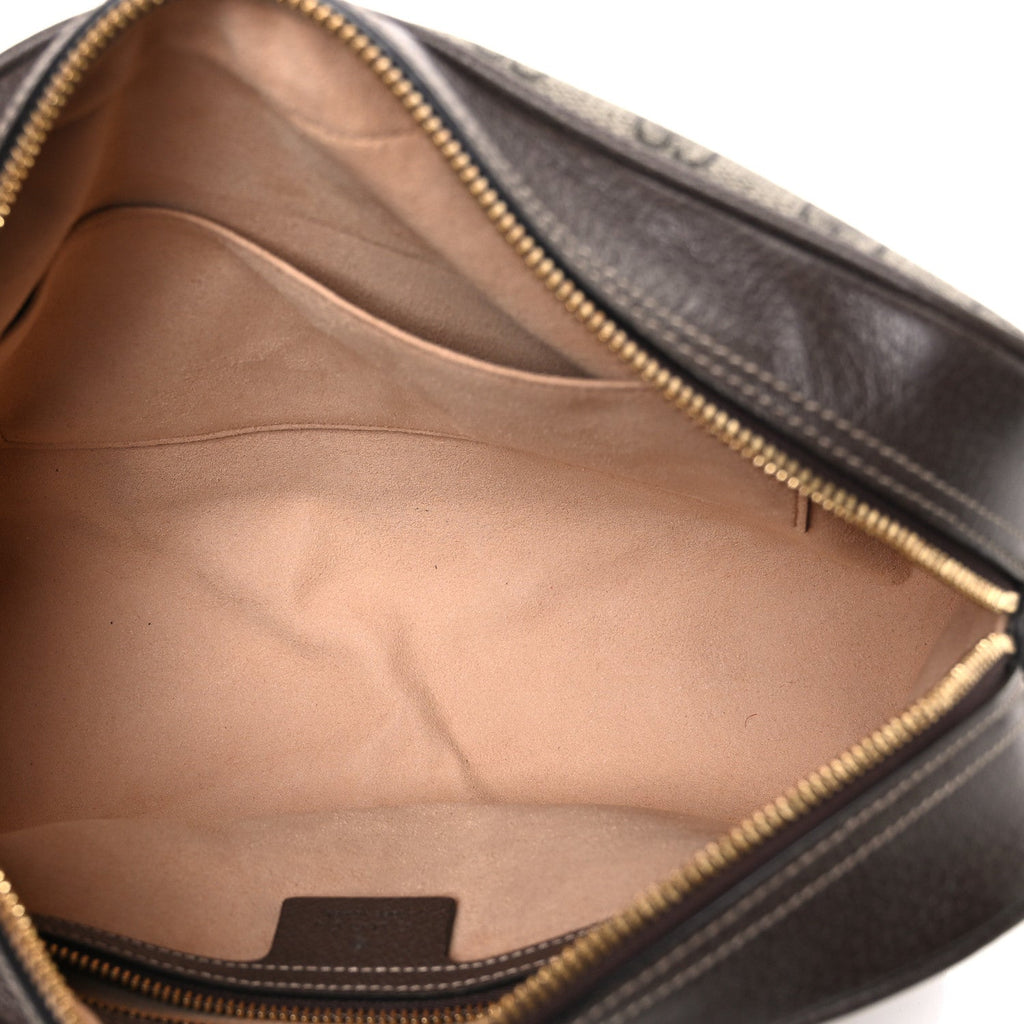 Gucci GG Supreme Monogram Web Small Ophidia Shoulder Bag Brown
