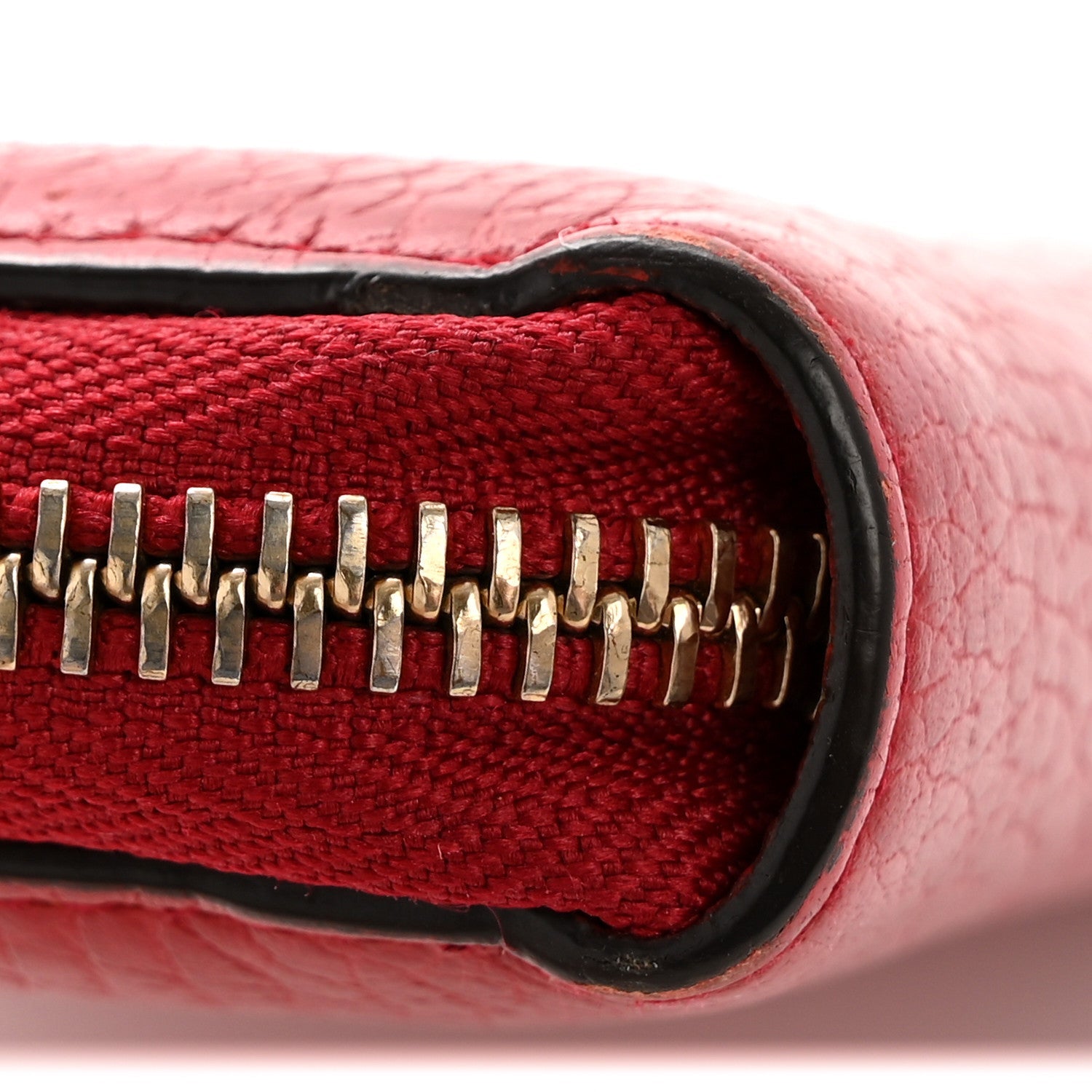 Gucci Dollar Calfskin GG Zip Around Wallet Red