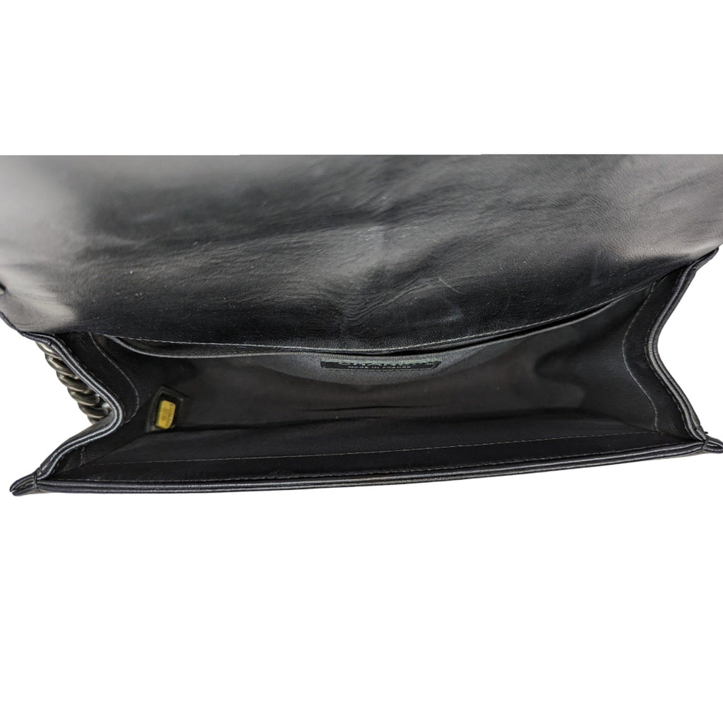Chanel Black Quilted Calfskin Medium Boy Bag