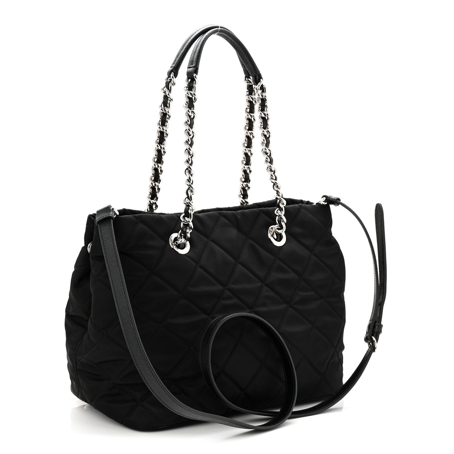Prada Nylon Tessuto Impuntu Quilted Tote Black
