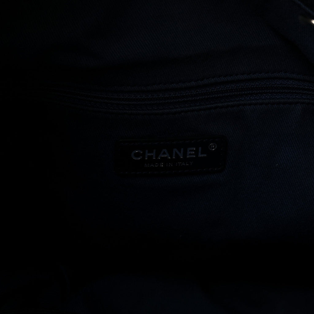 Chanel Canvas Small Double Face Tote Navy