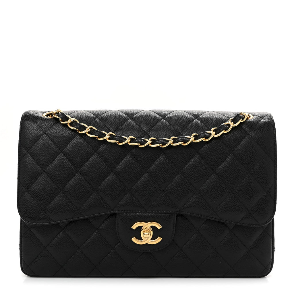 Chanel Caviar Quilted Jumbo Double Flap Black