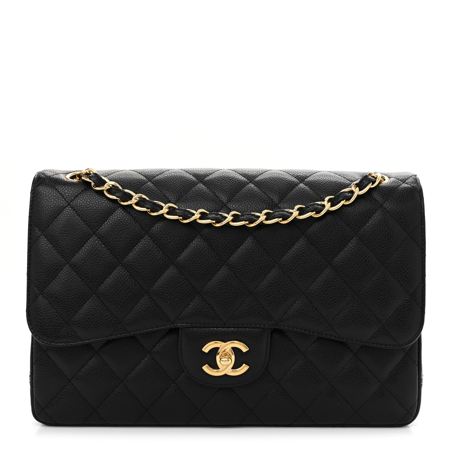 Chanel Caviar Quilted Jumbo Double Flap Black
