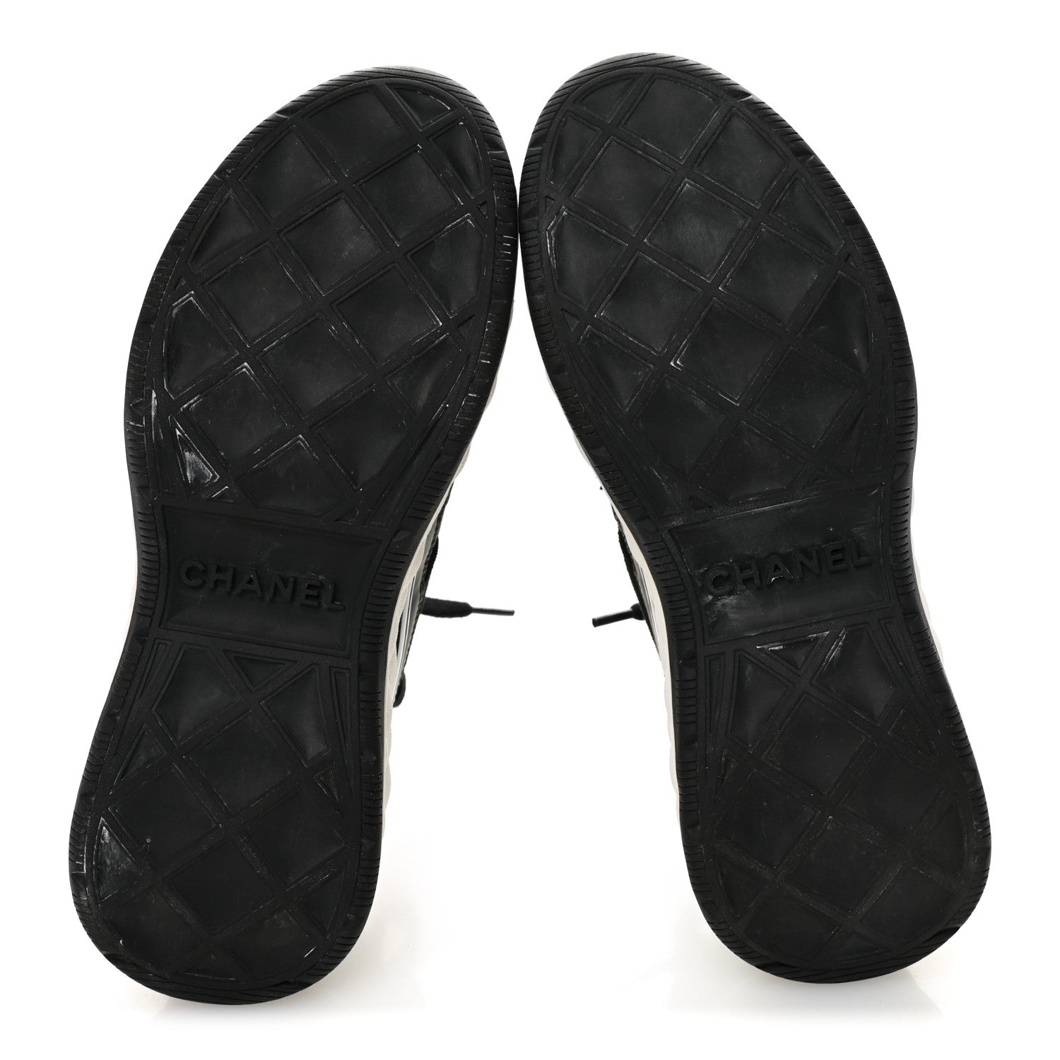 Chanel Velvet Calfskin Mixed Fibers CC Sneakers 35.5 Black