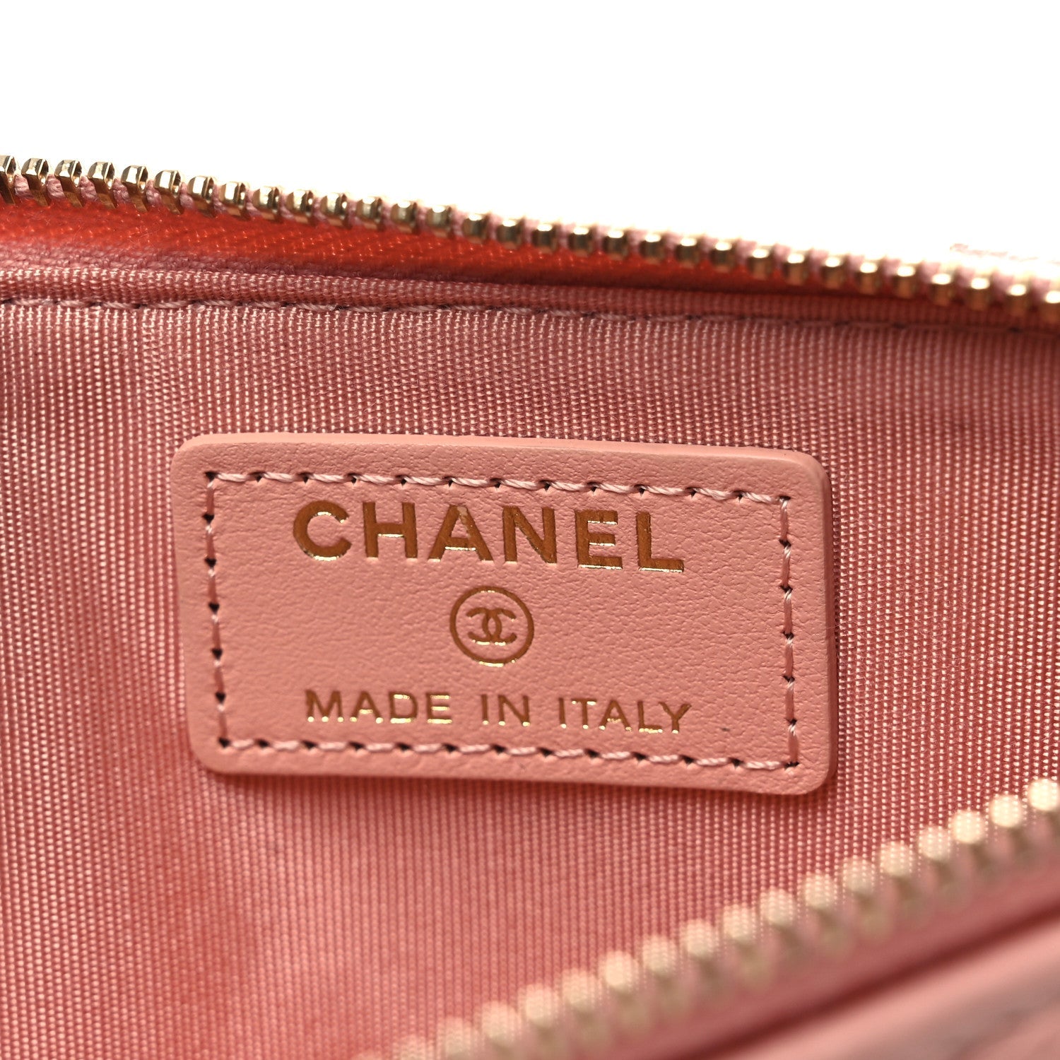 Caviar Camellia Embossed Classic Flat Wallet Pouch Pink