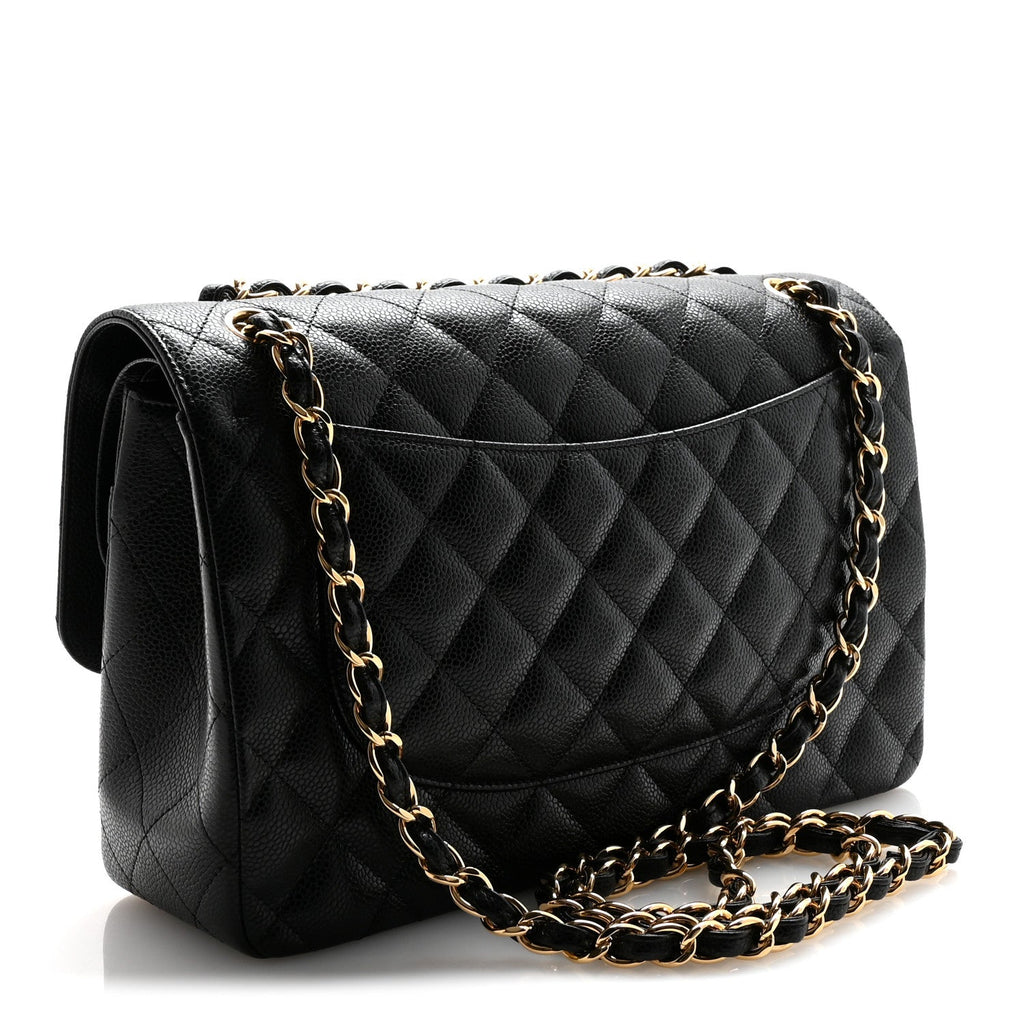 Chanel Caviar Quilted Jumbo Double Flap Black