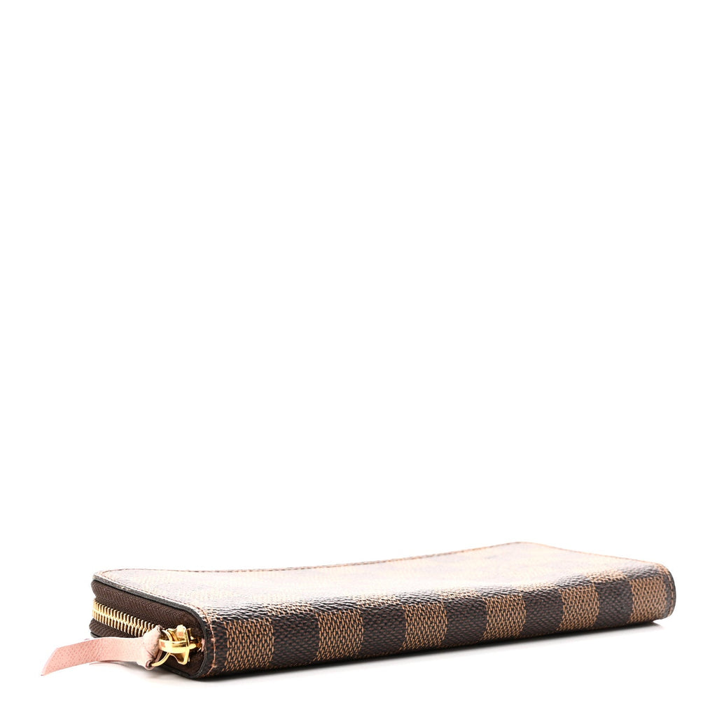 Louis Vuitton Damier Ebene Clemence Wallet Rose Ballerine