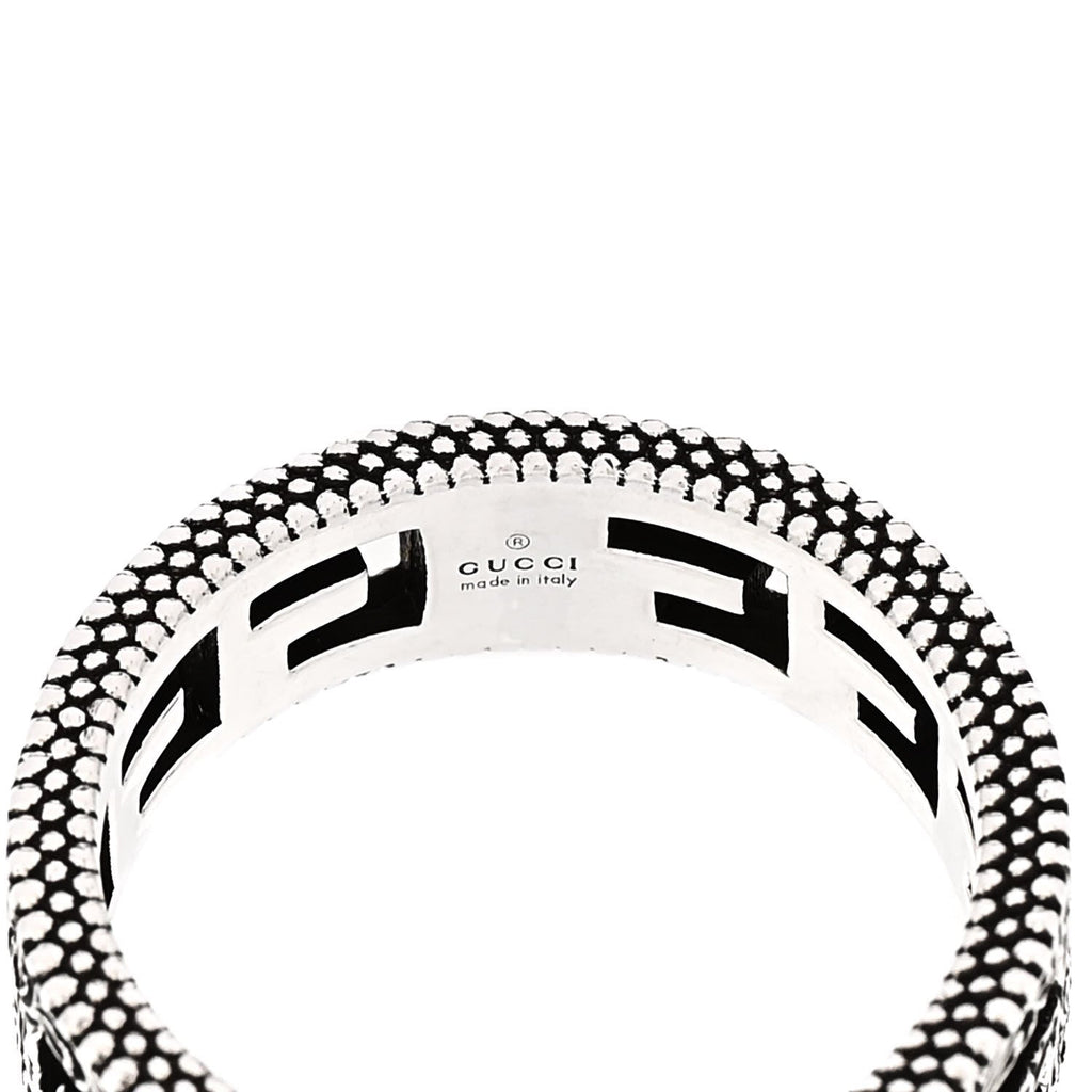 Gucci Sterling Silver Narrow Square G Band Ring 58 8.25