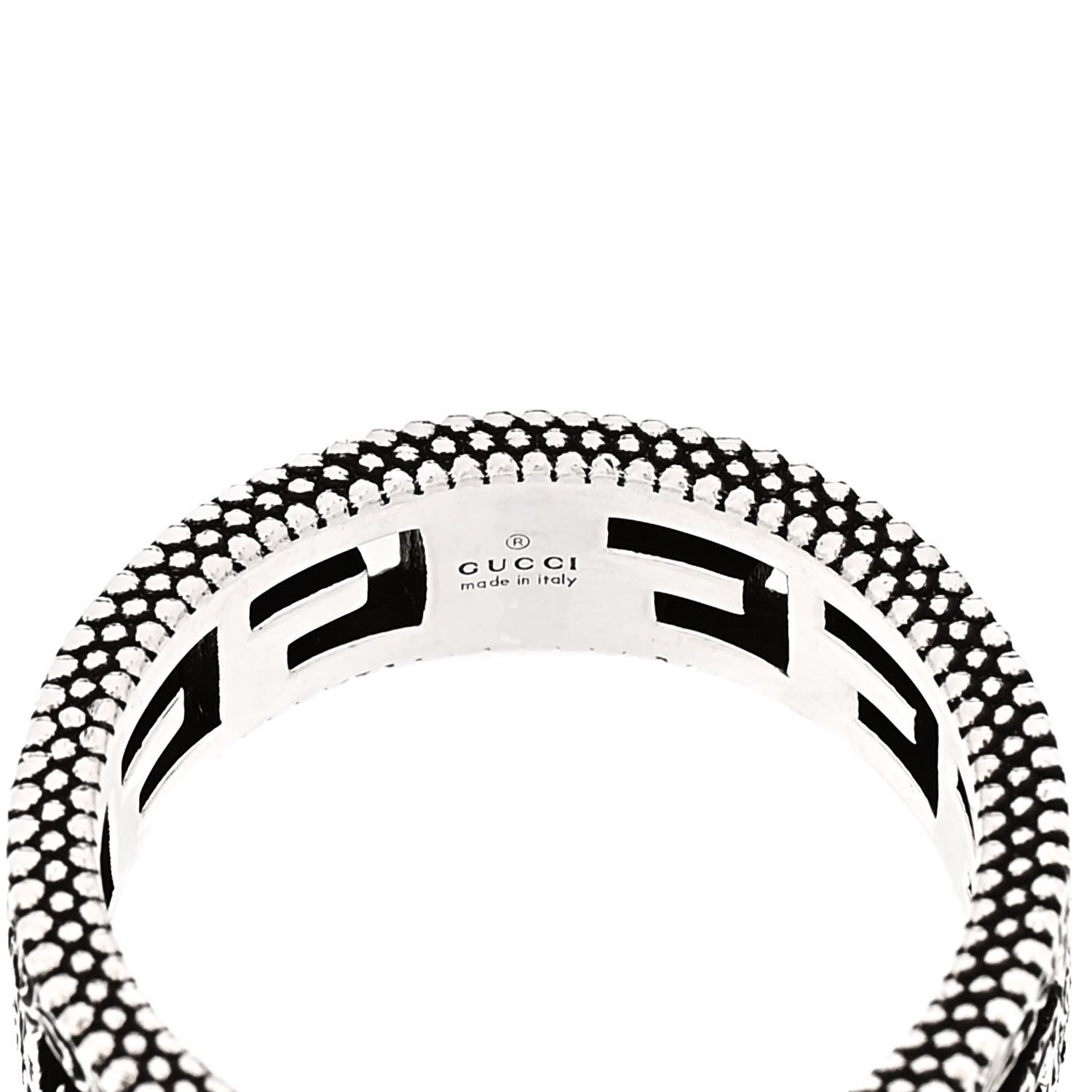Gucci Sterling Silver Narrow Square G Band Ring 58 8.25